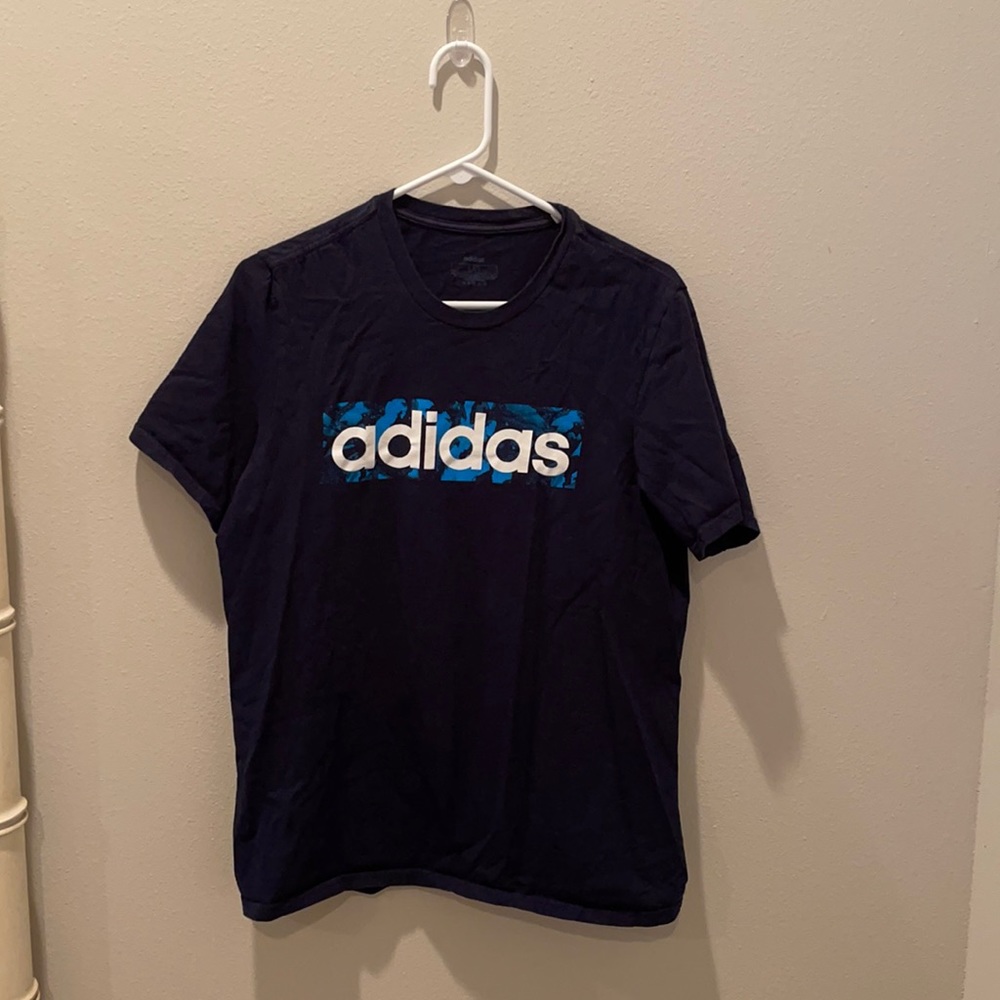 Adidas navy blue/ black short sleeve tshirt size L